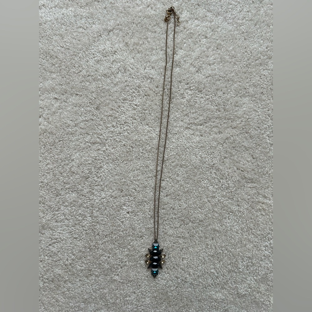J. Crew Factory Blue and Gold Necklace